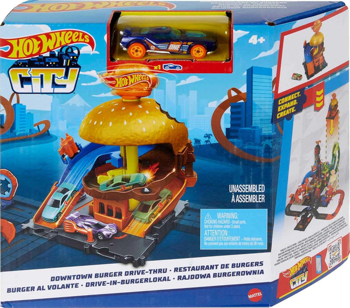 Hot Wheels City Burger Drive-Thru Playset con 1 vehículo