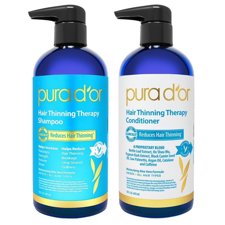 PURA D'OR Juego de champú y acondicionador de biotina para tera...