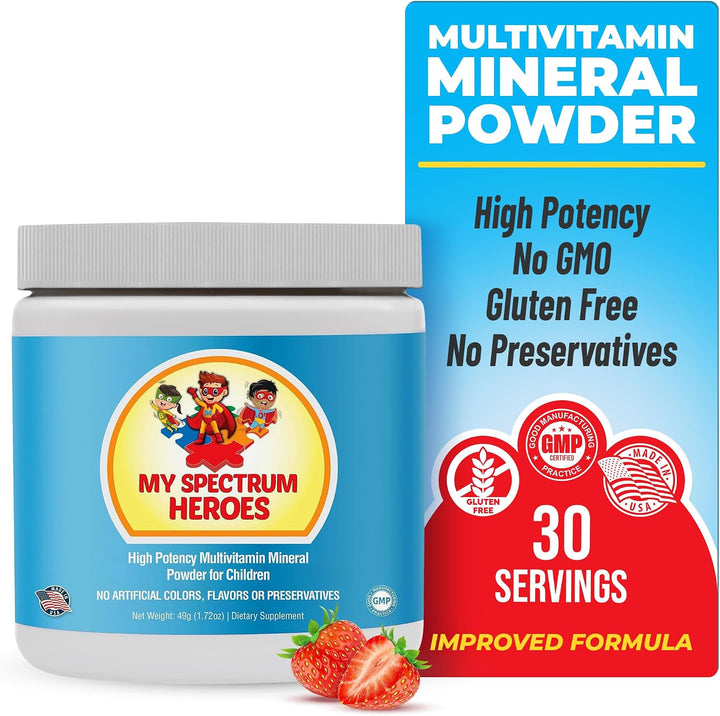 My Spectrum Heroes Multivitamínico en polvo para niños, suplemento...