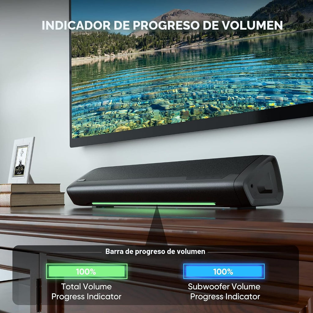 Barra de sonido Saiyin con subwoofer, sistema envolvente de cine en casa para TV PC