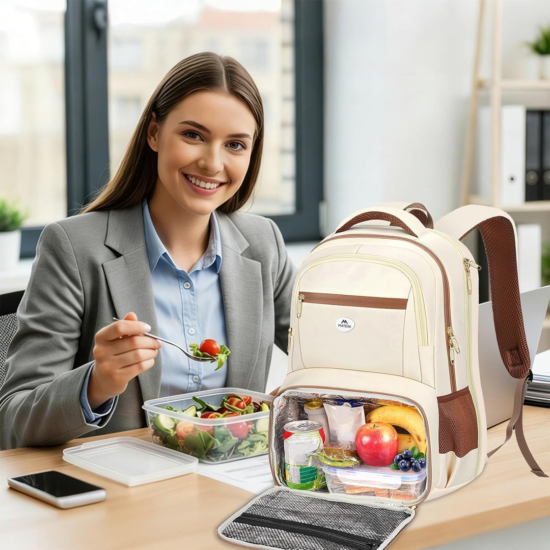 MATEIN Mochila de almuerzo para mujer, resistente mochila térmica t...
