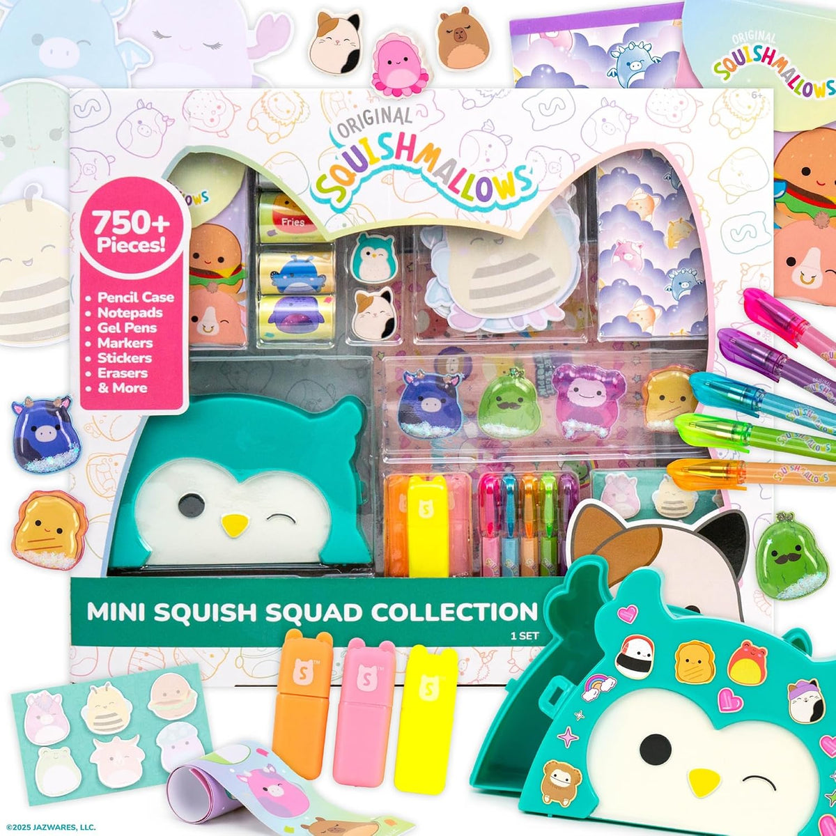 Squishmallows Original Mini Squish Squad Collection, Set de Papelería, Más de 750 Piezas