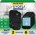 VEYOFLY Trampas para moscas de la fruta de interior con enchufe UV, trampa para mosquitos de la fruta, 2 dispositivos + 6 recambios
