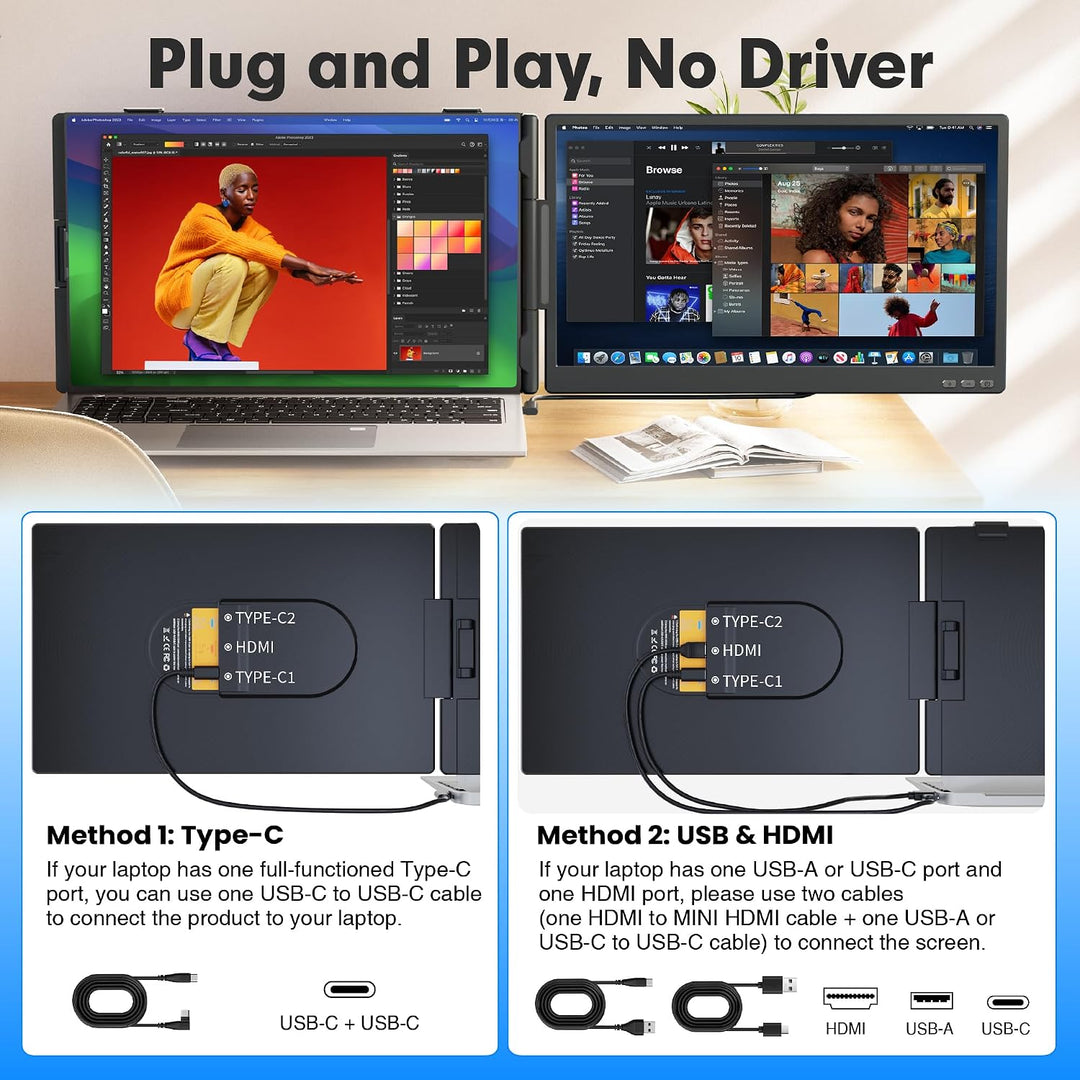 Aefieoy Extensor de pantalla para portátil de 14.2 pulgadas, monito...