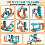 Juego de tren eléctrico, 106 piezas de cubo 3D que desafía la gravedad de