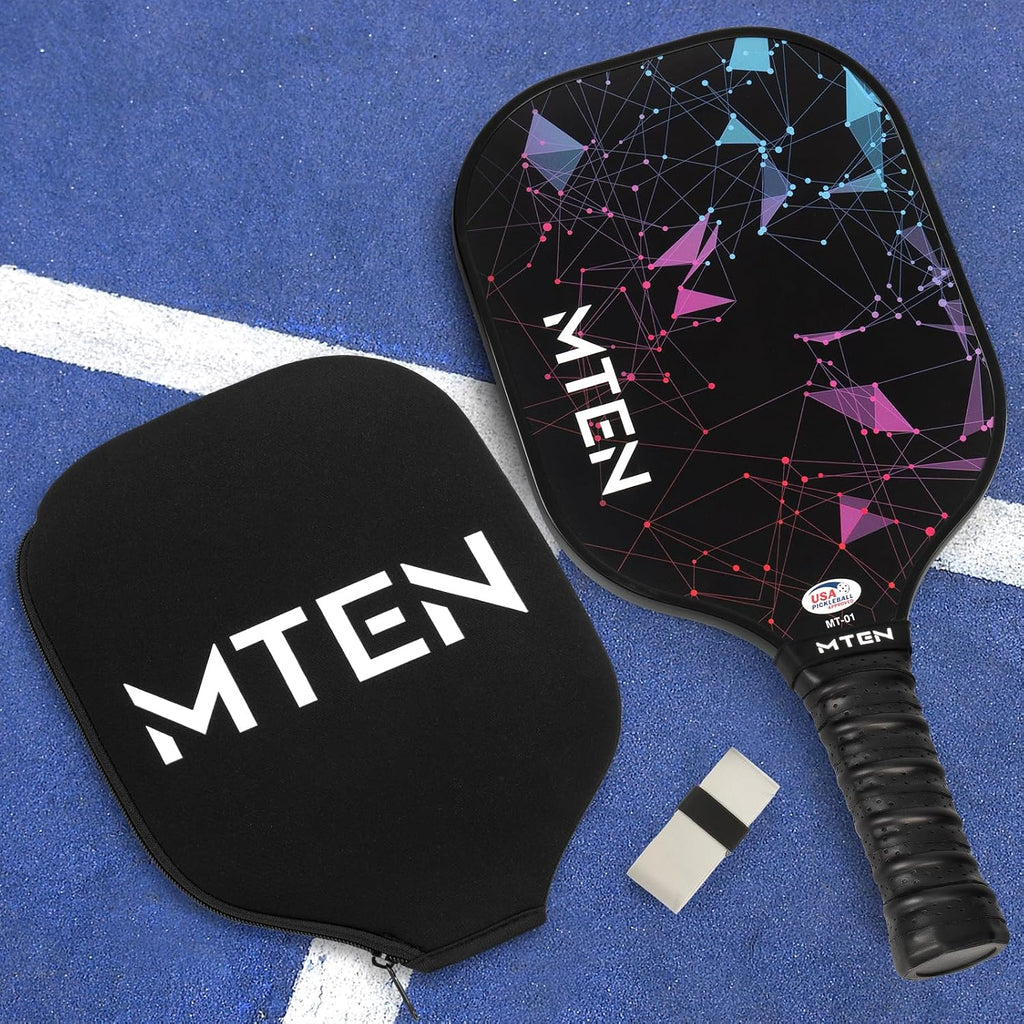 MTEN Palas de Pickleball Set de 2/4/1 Aprobadas USAPA; Raquetas de Fibra de Vidrio