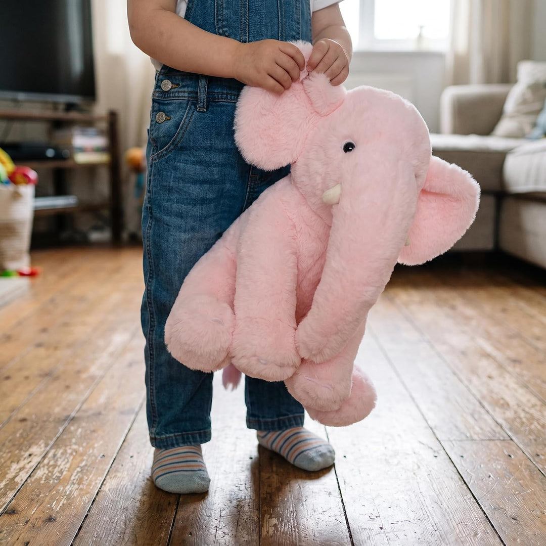 WEIGEDU Elefante de peluche rosa de 13" - Juguete de felpa para...