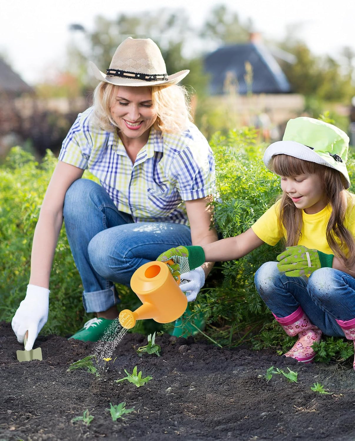 ROBUD Juego de Jardinería para Niños, Herramienta de Jardín de Madera para Niños, Kit de Herramientas de Jardín con Bolsa de Almacenamiento, Delantal, Guantes, Juguetes Montessori para Niños para