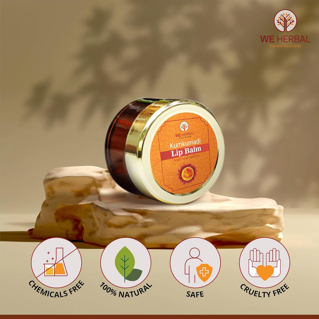 WE HERBAL Honest Ayurveda Kumkumadi - Bálsamo labial para labios se...