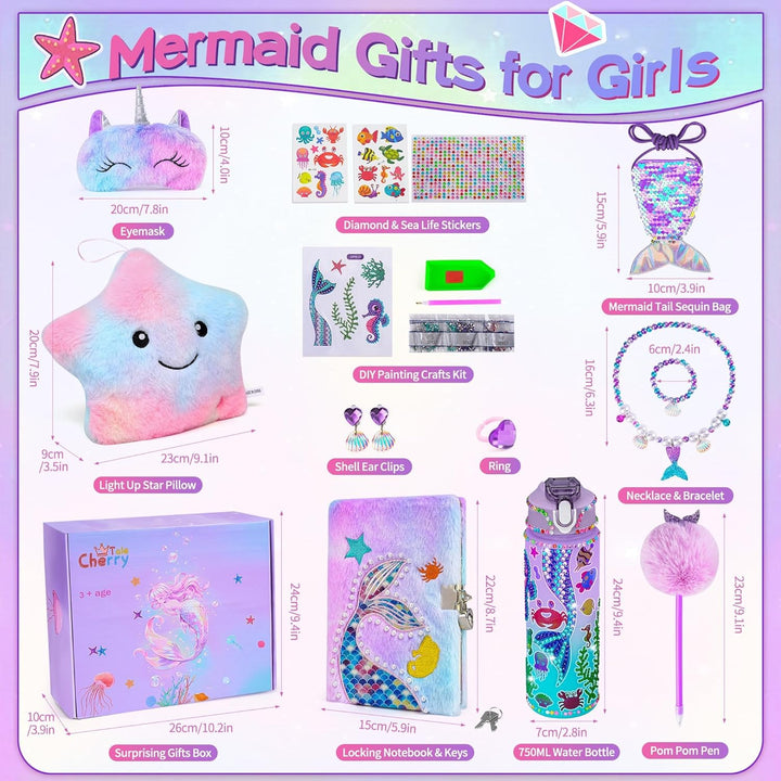 Cherry Tale Regalos de sirena para niñas de 6 a 8 años, regalos de...