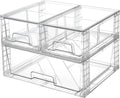 Vtopmart Cajones de almacenamiento apilables transparentes, juego de 3