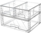 Vtopmart Cajones de almacenamiento apilables transparentes, juego de 3