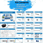 Microbit Smart Robotic Arm Kit 4DF Kit de construcción de brazo mecánico programable para edades de 14 años en adelante para aprender codificación, ciencia e ingeniería, Micro:bit v2 y pilas