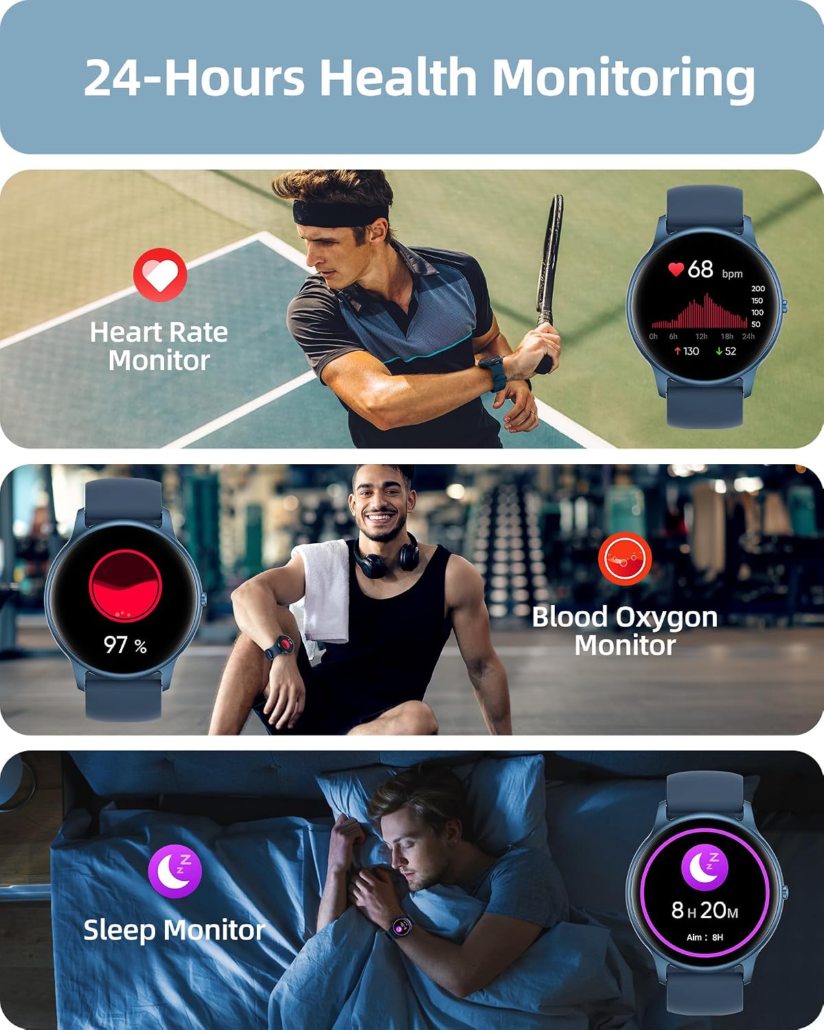 Parsonver Reloj inteligente para hombres y mujeres (respuesta/hacer