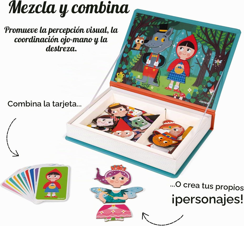 Janod - Magneti'book - Juguete magnético de cuentos de hadas - 40 piezas