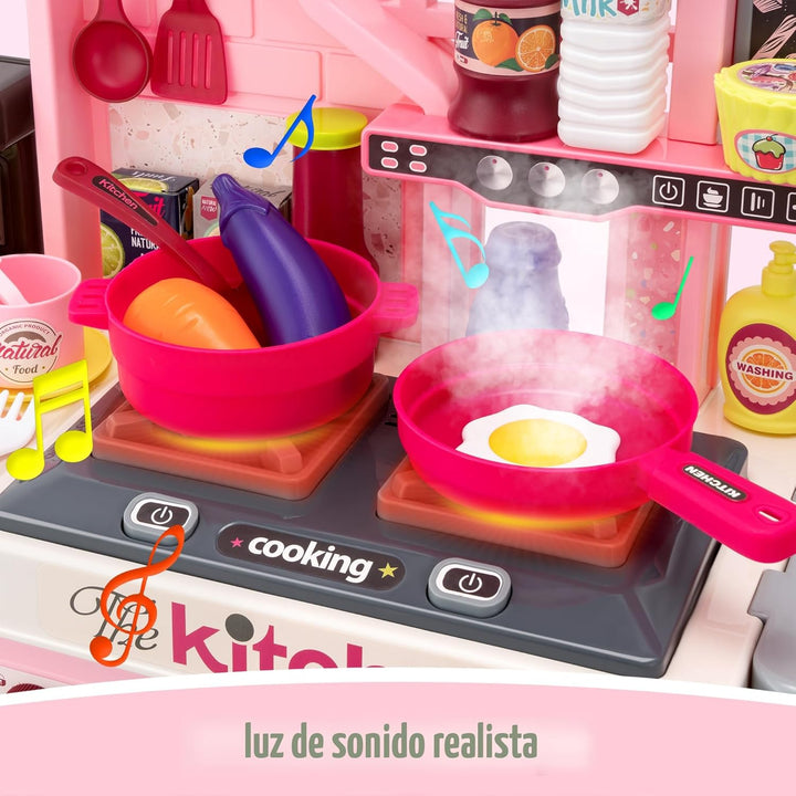 Juego de cocina para niños - 53 piezas: estufa de cocina, fregadero...