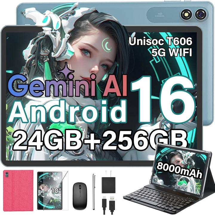 Relndoo 2026 Tablet Android 16 con teclado, tableta de 10 pulgadas...
