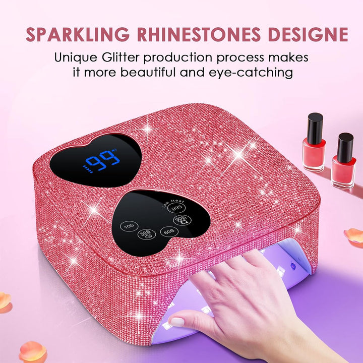 Lámpara de uñas UV LED inalámbrica, HUITINE luz UV recargable de 80...