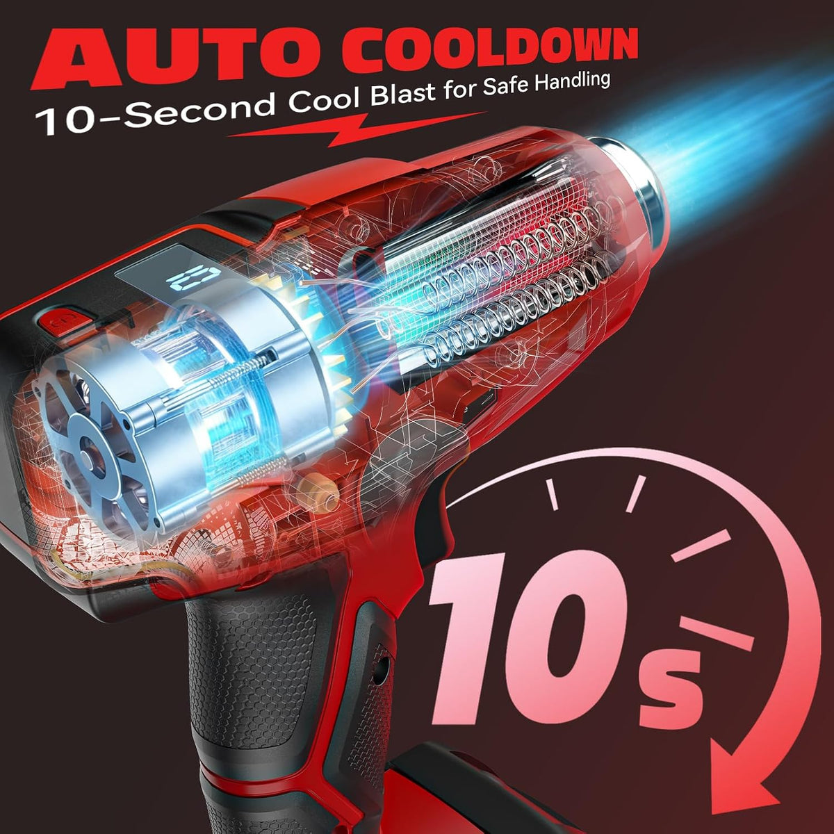 Pistola de calor inalámbrica compatible con batería Milwaukee de