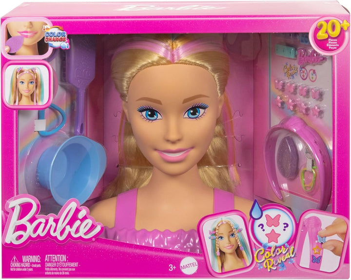 Cabeza de peinado de la muñeca Barbie, cabello rubio con más de 20...
