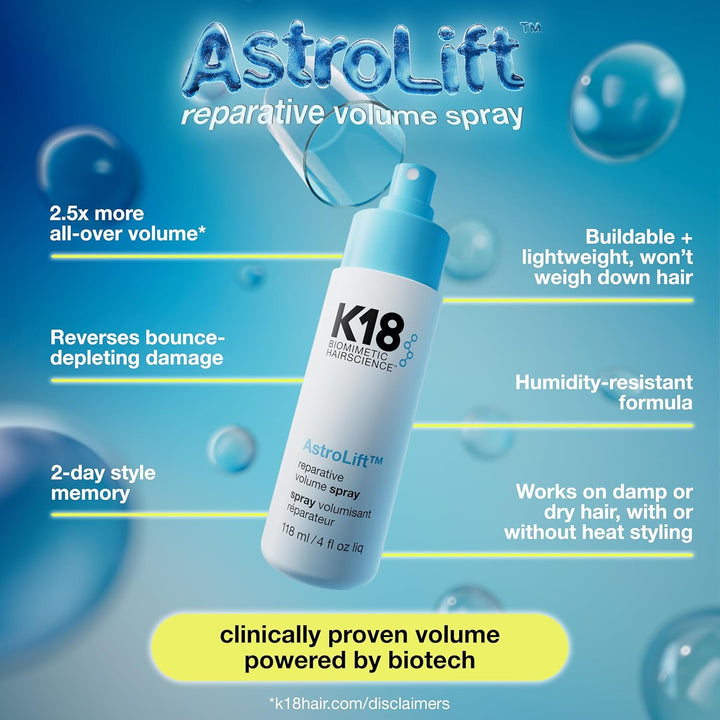 K18 AstroLift™ Spray Volumizador Reparador, 2 Días de Engrosamiento...