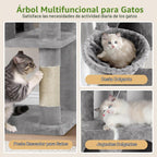 Globlazer Árbol para Gatos de Esquina de 66 pulgadas Torre de Escalada Multinivel Condominios para Gatitos Torre Rascadora para Múltiples Gatos de Interior con Plataforma Grande, 3 Cuevas para Gatos