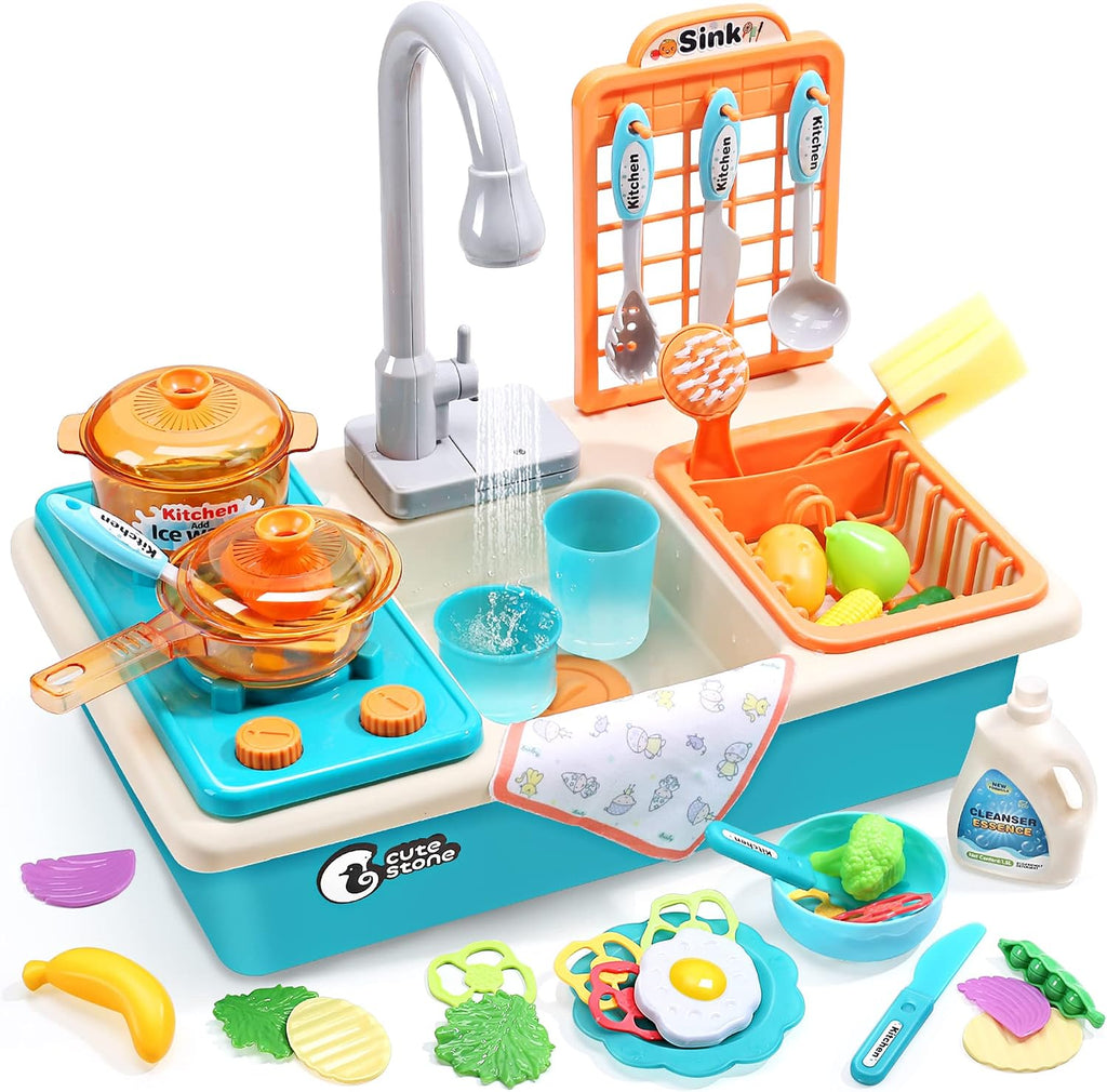 CUTE STONE Juguetes para fregadero de cocina con grifo real mejorado