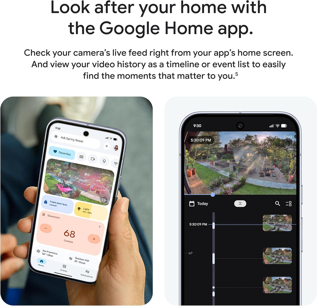 Google Nest Cam Outdoor (cableada, 2.ª generación) - Paquete de 2 -...