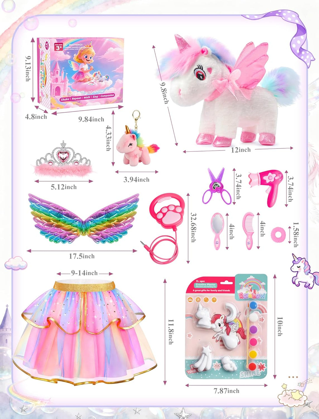 Jeowoqao - Juguetes de unicornio para niñas de 4 a 6 años, unicorni...