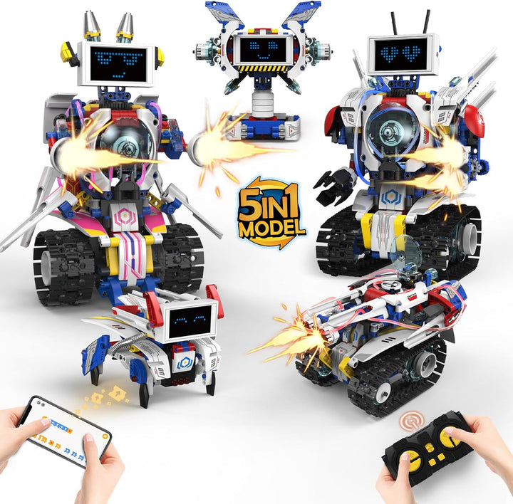 Robot 5 en 1 para niños de 8 a 12 años control remoto y