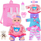 ebuddy Muñeca de bebé de 12 pulgadas y accesorios, Rosa