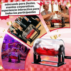 Leinuosen Tambor pequeño de acrílico para rifa, 8.7 x 5 x 7 pulgadas, boletos de rifa transparentes con mano agitadora, caja giratoria transparente para juegos de sorteo pequeños, actividades de fiesta (cilíndrica, negro)