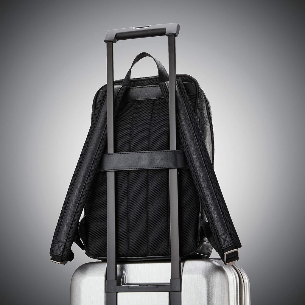 Samsonite Mochila delgada clásica de cuero