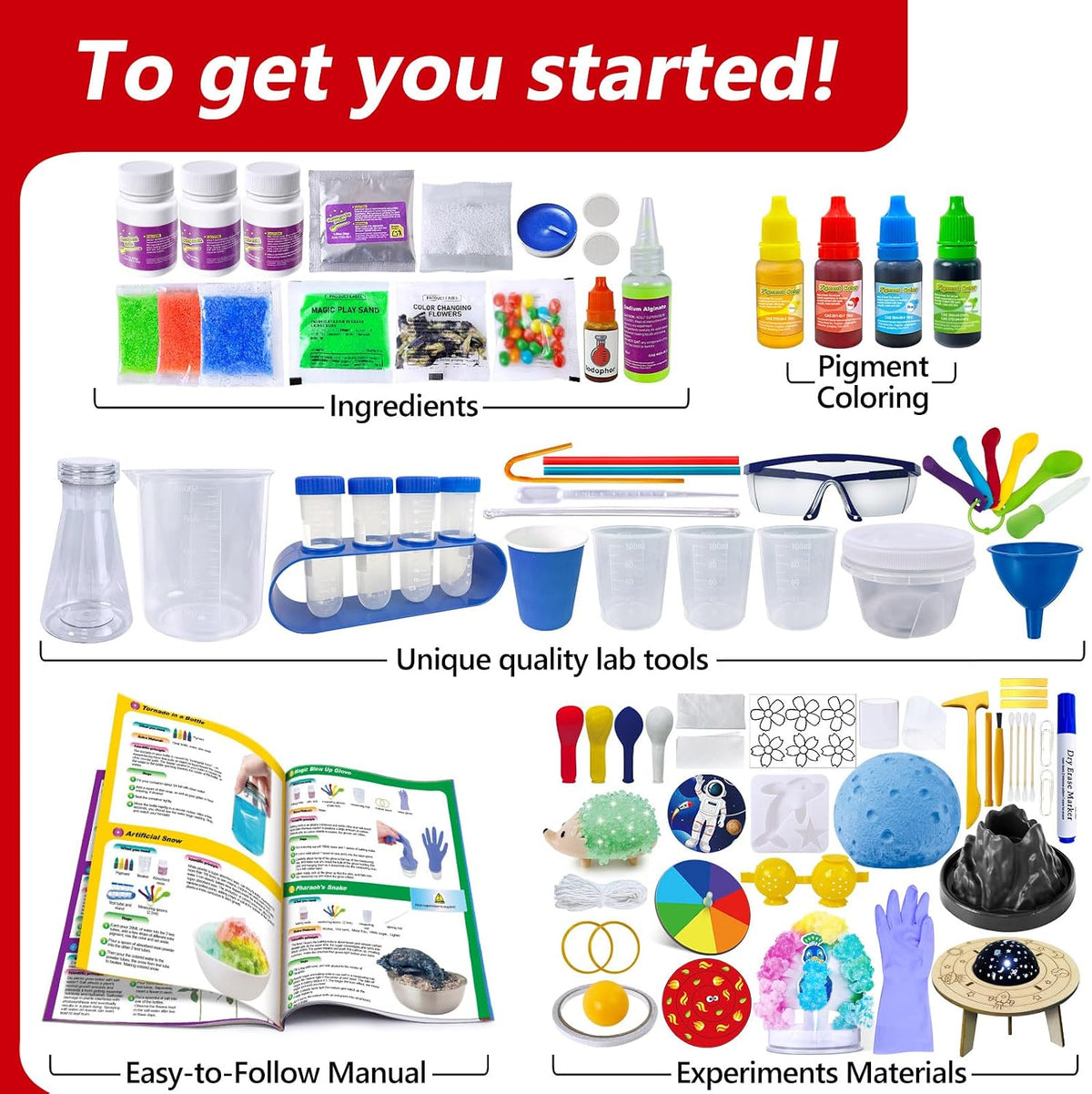 UNGLINGA 300+ Experiments Science Kit para Kids Chemistry Set S.T.E.M Toys