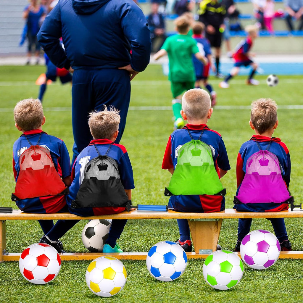 Foilswirl Juego de 12 pelotas de fútbol cristianas con bombas y bolsas con cordón, pelota de entrenamiento de fútbol al aire libre para niños, jóvenes y adultos, operación Navidad