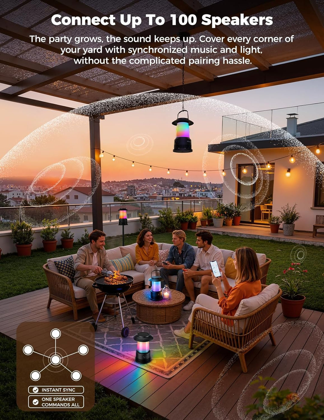 Altavoces solares Bluetooth para exteriores, impermeables, IPX7, pa...