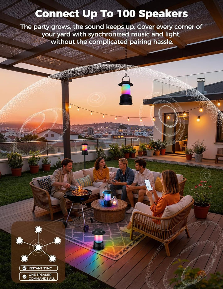 Altavoces solares Bluetooth para exteriores, impermeables, IPX7, pa...