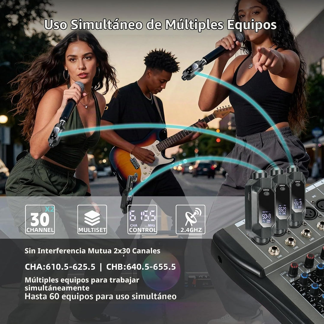 Kelgyua Transmisor y receptor inalámbrico XLR, receptor transmisor...