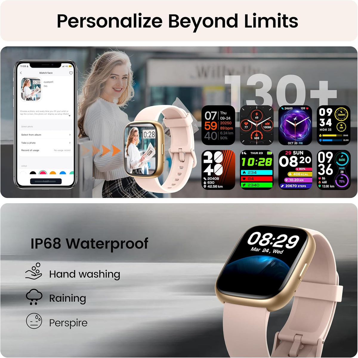 Reloj inteligente con Alexa integrado, rastreador de fitness de llamadas