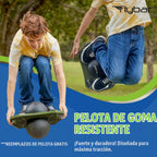 Flybar Pogo - Pelota de truco para niños, tabla de rebote de equilibrio con cubierta antideslizante, bomba incluida, juguetes para interiores y exteriores para niños y niñas, forma divertida de