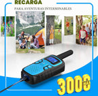 Walkie Talkies para niños recargables de largo alcance, regalo de cumpleaños de Navidad para niños de 5, 6, 7, 8, 9, 10, 11, 12 años, equipo de senderismo, juegos de campamento con NOAA