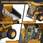 Camión volquete RC 1:64, mini juguete de escritorio con control remoto para