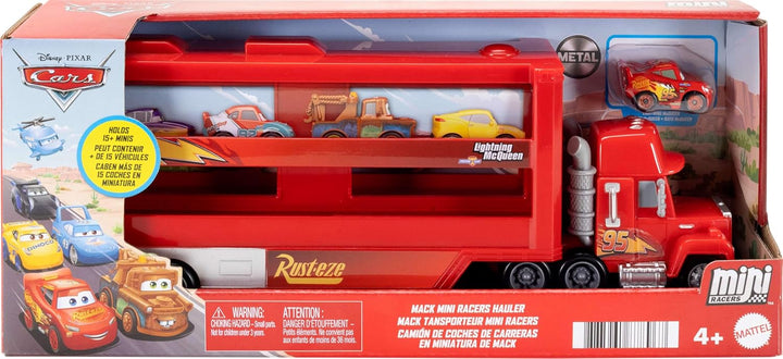 Mattel Disney Pixar Cars Mini Mack Racers Hauler y 1 auto de juguet...