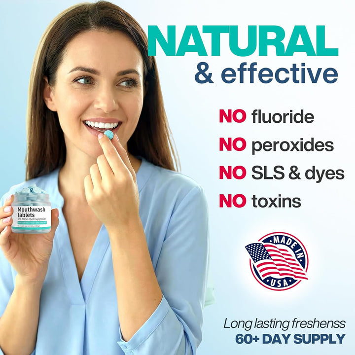 Pastillas de enjuague bucal con nano-hidroxiapatita, cuidado oral n...