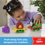 Thomas & Friends Juguete para niños pequeños My First Percy Tren de empuje con carga apilable para niños a partir de 18 meses