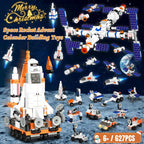 Calendario de Adviento 2026, juego de construcción de cohetes espaciales de Navidad compatible con Lego, bloque de construcción de la estación espacial, cuenta regresiva de 24 días, juguetes