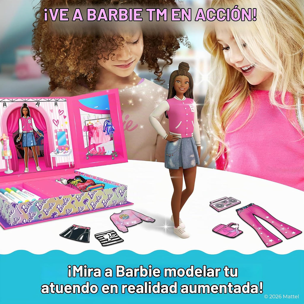 Barbie Magic Style Studio- Kit de moda de muñecas de vestir magnéticas AR