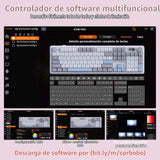 LINGBAO K108 Pro Teclado mecánico inalámbrico cremoso rosa con tecl...
