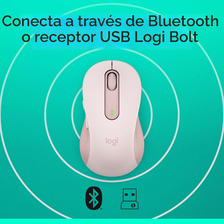 Logitech Ratón inalámbrico Signature M650 - para manos pequeñas, ba...