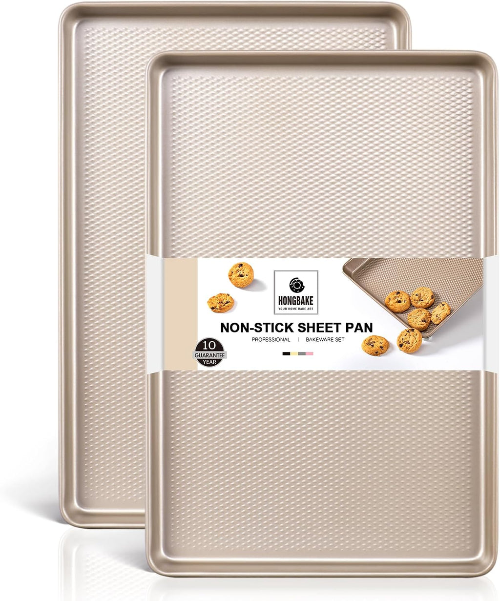 Paquete de 2 hojas de galletas de media hoja para hornear, sartenes